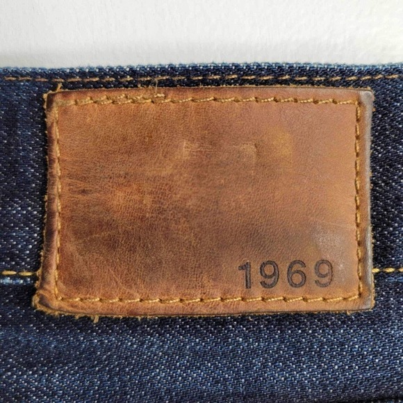 Gap 1969 Japanese Selvedge Jeans Straight Leg Slim Fit Button Fly Mens 31x30 Far - Picture 7 of 16
